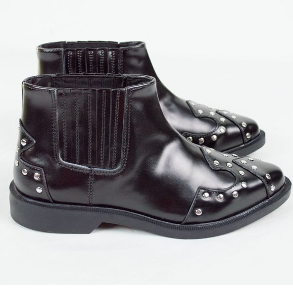 TUK Black Studded Jam Bootie Shoe - Picture 4 of 12